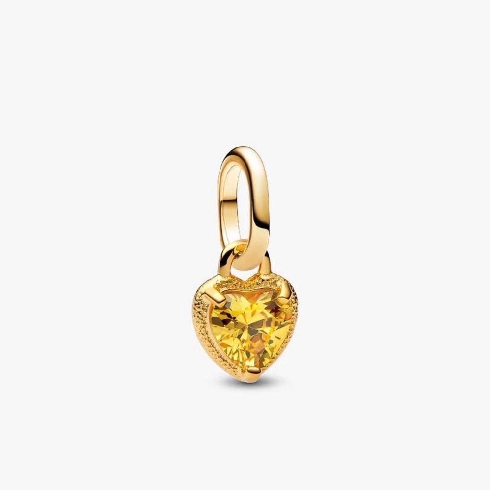Pandora Mini Dangle Gold Heart Charm